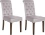Clp Lisburn Set van 2 eetkamerstoelen Zonder armleuning grijs Fluweel - Thumbnail 1