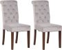 Clp Lisburn Set van 2 eetkamerstoelen Zonder armleuning grijs Fluweel - Thumbnail 2