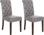 Clp Lisburn Set van 2 eetkamerstoelen Zonder armleuning grijs Stof - Thumbnail 1