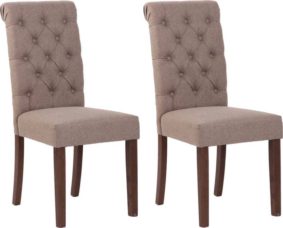 Clp Lisburn Set van 2 eetkamerstoelen Zonder armleuning taupe Stof