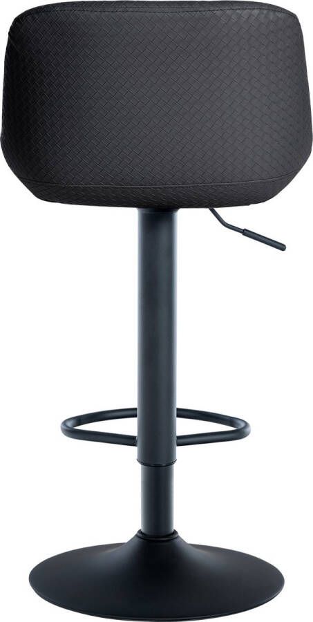 CLP Loft Barkruk Met rugleuning Verstelbaar Voetsteun zwart Kunstleer