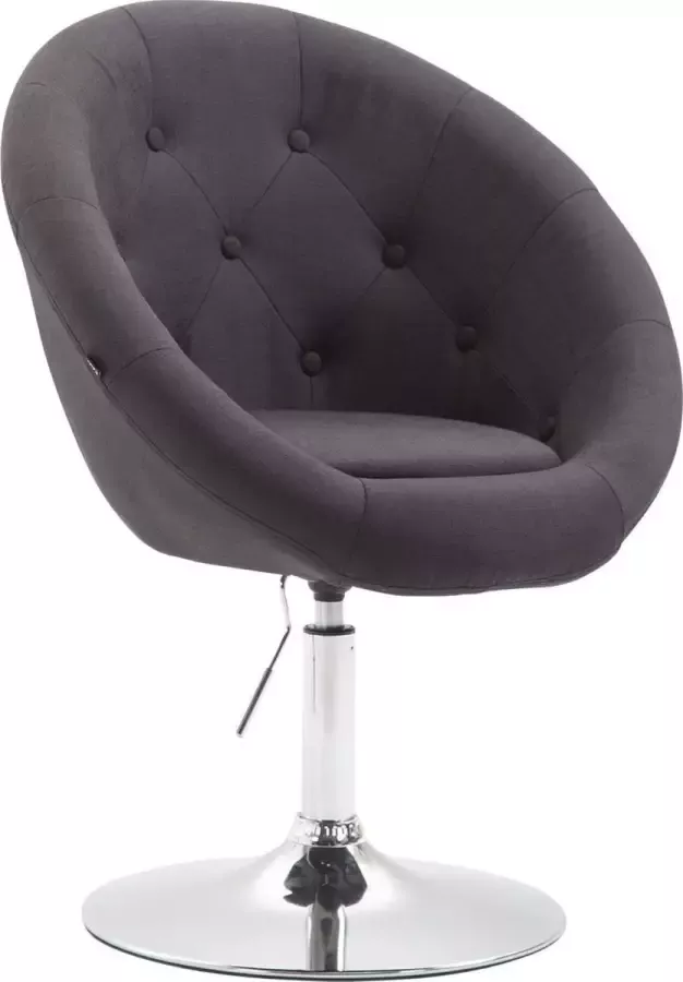 Clp Lounger LONDON V2 eetkamerstoel bezoekersstoel woonkamerstoel fauteuil bureaustoel Zithoogte van 47 62 cm met bekleding van stof donkergrijs