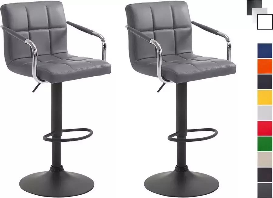 CLP Set van 2 barkrukken Lucy V2 Zwart Kunstleer