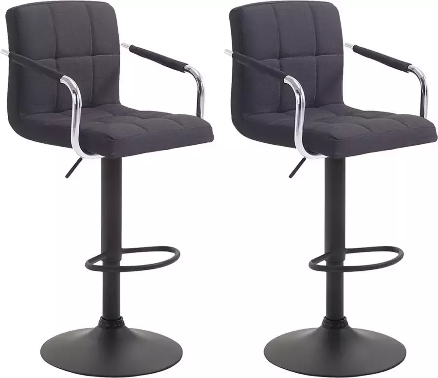 CLP Set van 2 barkrukken Lucy V2 Zwart Stof