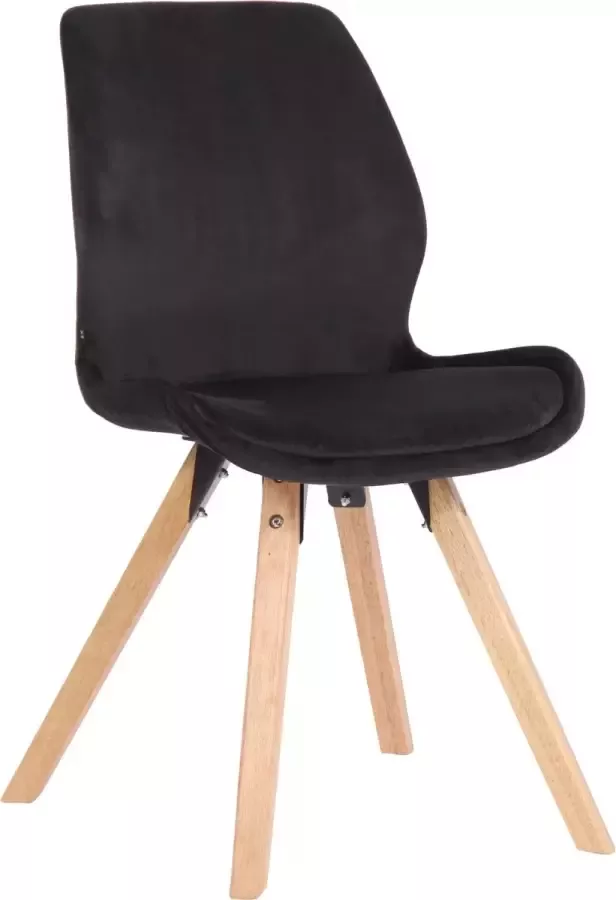 CLP Luna Eetkamerstoel Industrieel Zonder armleuning zwart Fluweel