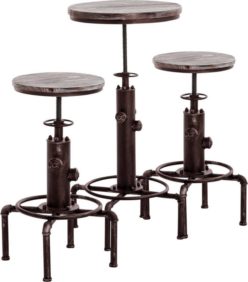 Clp Lynton 2 delige bar tafel set Bartafel met barstoelen Binnen Hoog Kunstleer bronzen