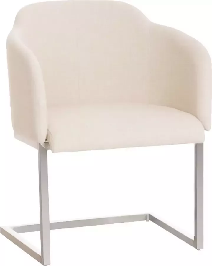 Clp Magnus Eetkamerstoel Bezoekersstoel Met armleuning Stof creme