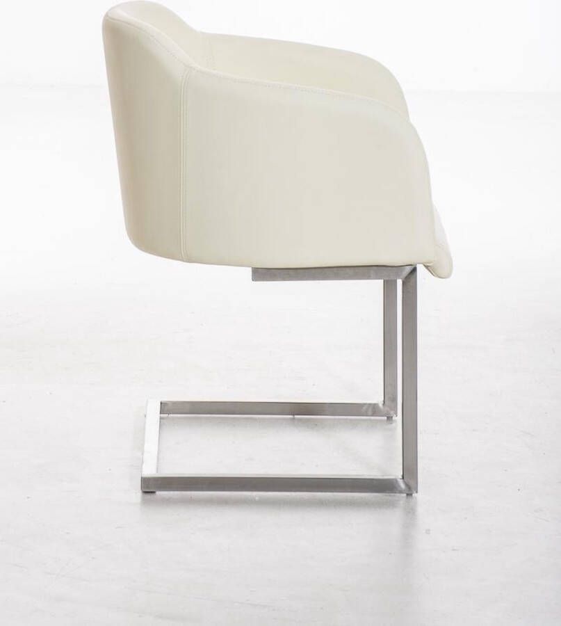 Clp Magnus Eetkamerstoel Bezoekersstoel Met armleuning Kunstleer creme