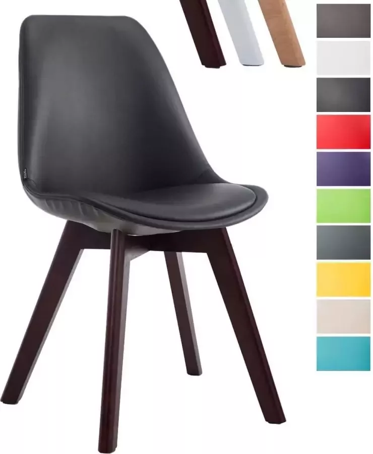 CLP Manado Eetkamerstoel Kunstleer zwart walnoot