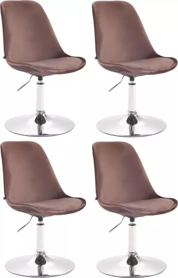CLP Set van 4 eetkamerstoelen Maverick Chroom frame Fluweel