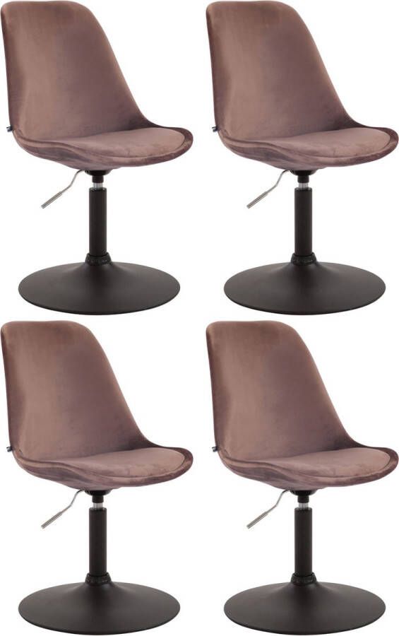 CLP Set van 4 eetkamerstoelen Maverick Zwart frame Fluweel