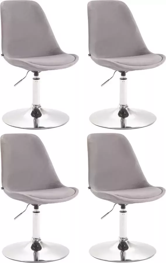 CLP Set van 4 eetkamerstoelen Maverick Chroom frame Fluweel