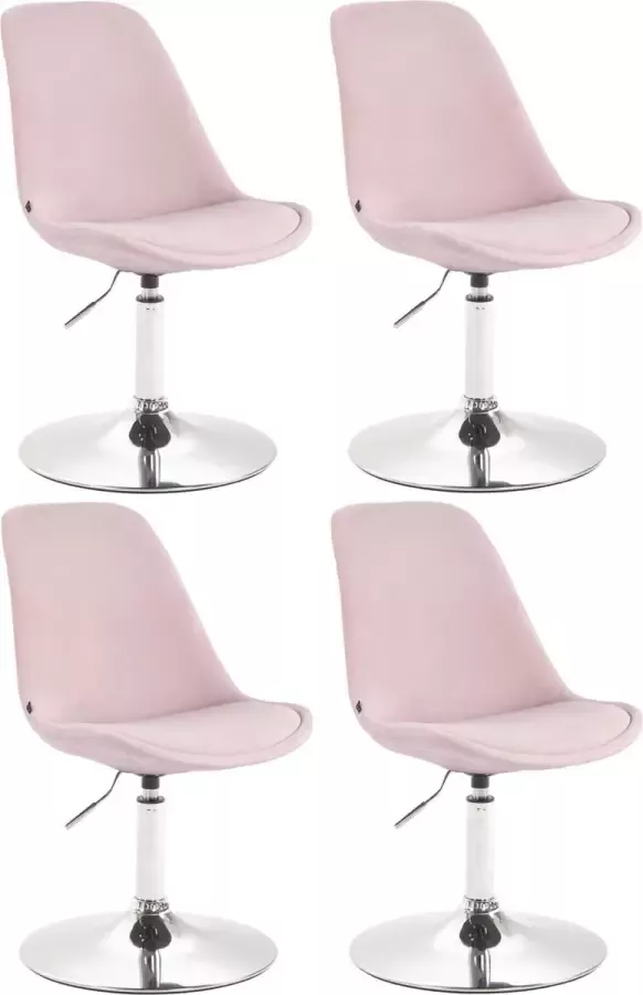 CLP Set van 4 eetkamerstoelen Maverick Chroom frame Fluweel