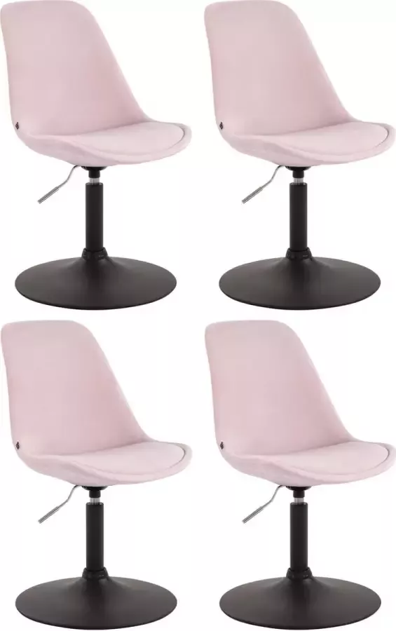 CLP Set van 4 eetkamerstoelen Maverick Zwart frame Fluweel