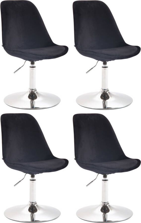 CLP Set van 4 eetkamerstoelen Maverick Chroom frame Fluweel