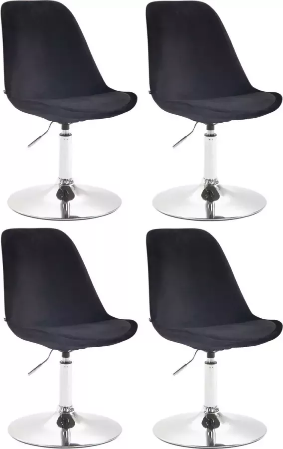 CLP Set van 4 eetkamerstoelen Maverick Chroom frame Fluweel - Foto 1