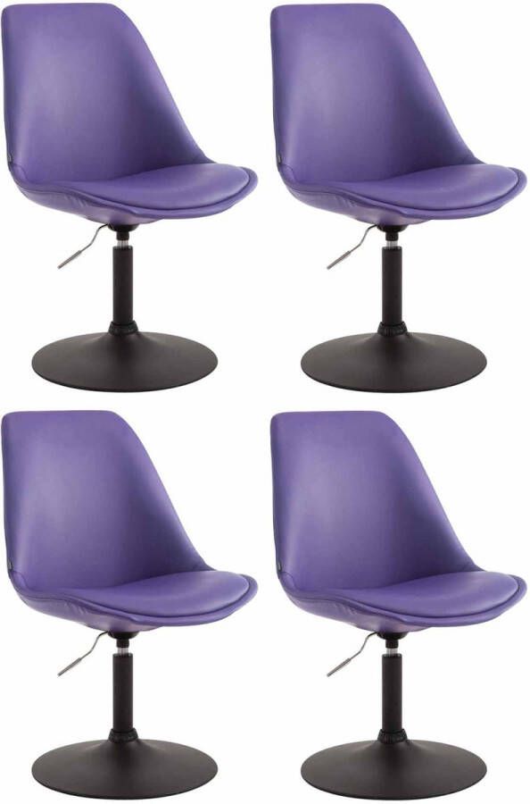 Clp Maverick Set van 4 Eetkamerstoelen Kunstleer purper zwart