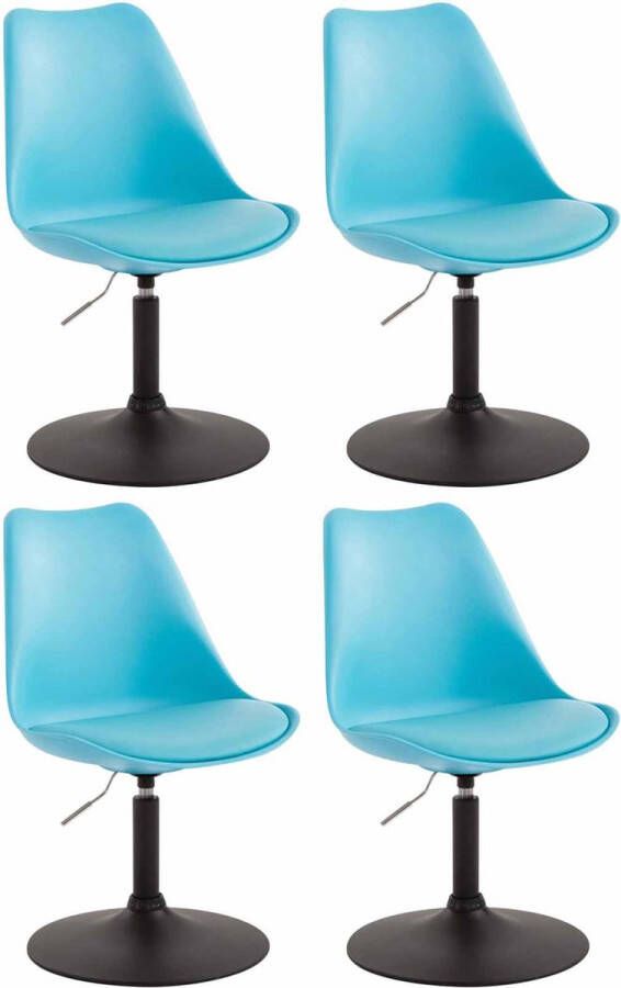 CLP Set van 4 eetkamerstoelen Maverick Zwart frame Kunststof