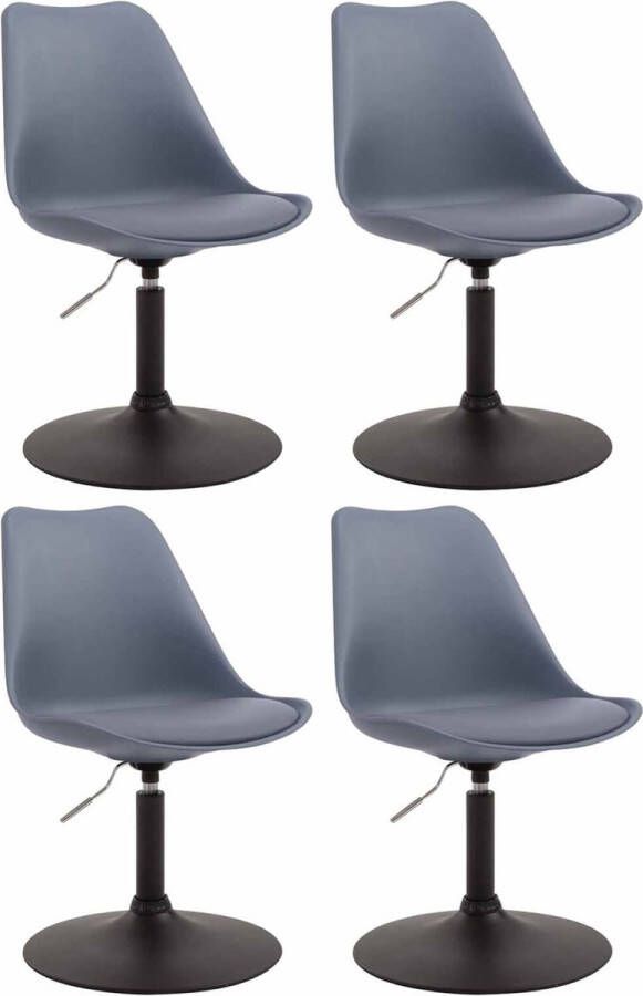 CLP Set van 4 eetkamerstoelen Maverick Zwart frame Kunststof