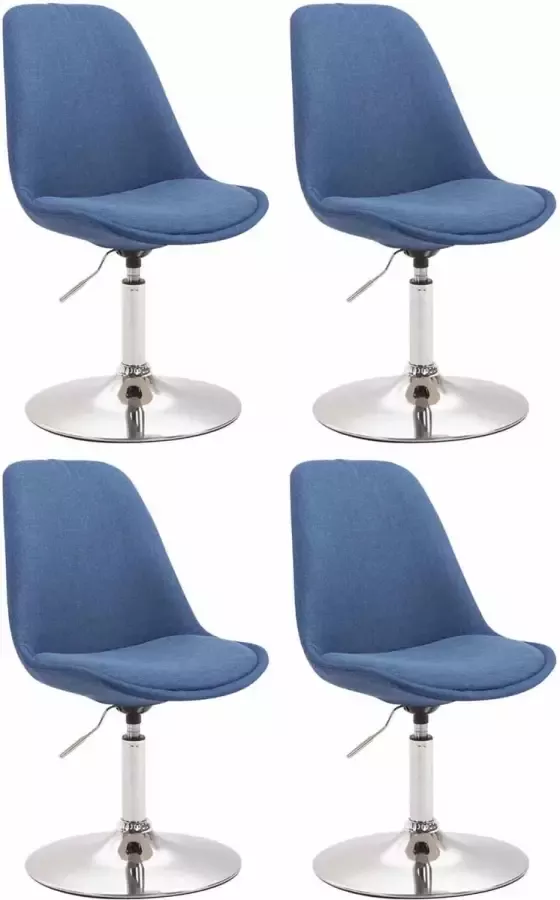 CLP Set van 4 eetkamerstoelen Maverick Chroom frame Stof