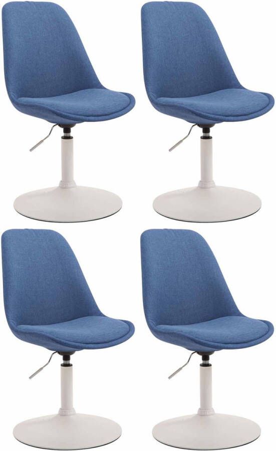 CLP Set van 4 eetkamerstoelen Maverick Wit frame Stof