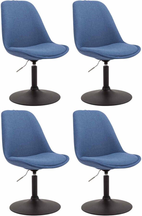 CLP Set van 4 eetkamerstoelen Maverick Zwart frame Stof - Foto 1