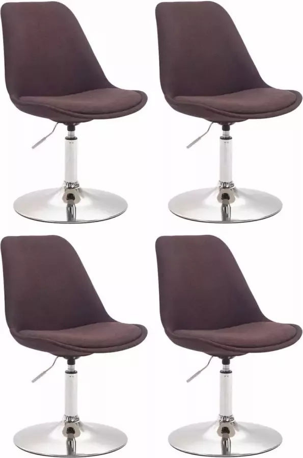 CLP Set van 4 eetkamerstoelen Maverick Chroom frame Stof