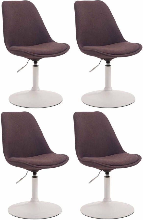 CLP Maverick Set van 4 Eetkamerstoelen Stof bruin wit