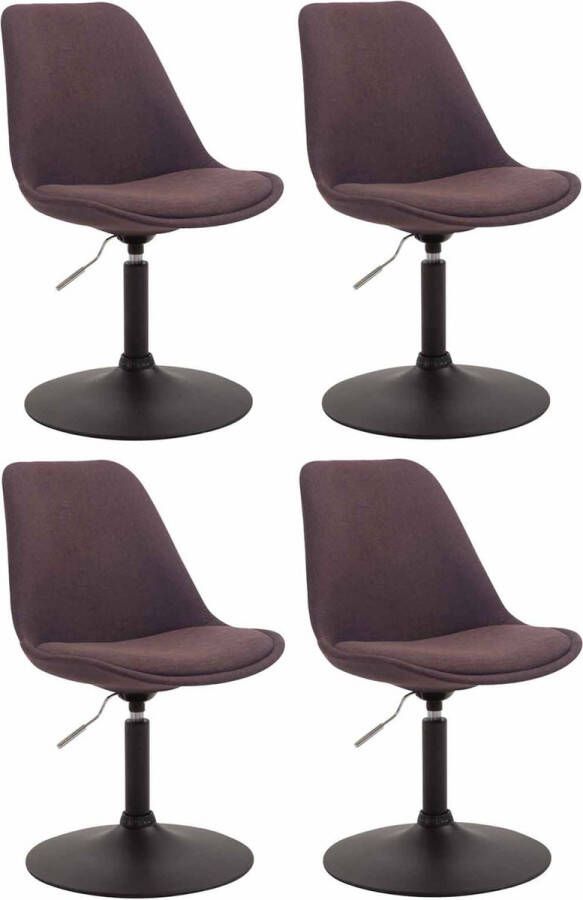 CLP Set van 4 eetkamerstoelen Maverick Zwart frame Stof