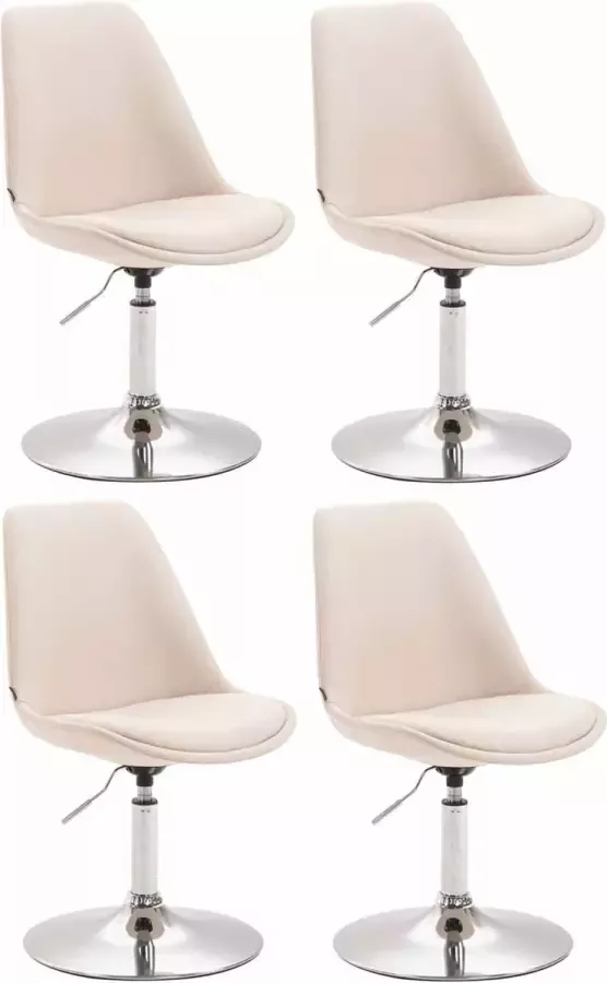 CLP Set van 4 eetkamerstoelen Maverick Chroom frame Stof