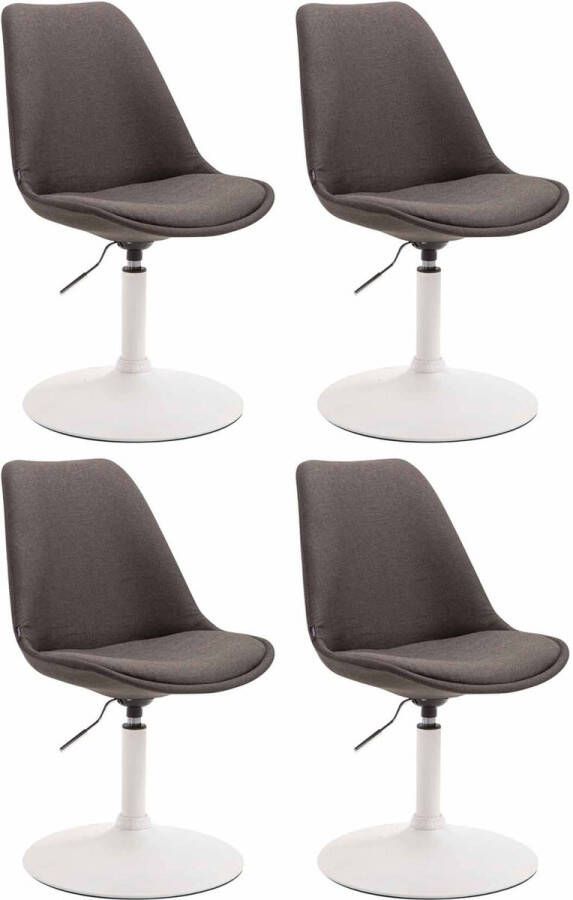 Clp Maverick Set van 4 Eetkamerstoelen Stof donkergrijs wit