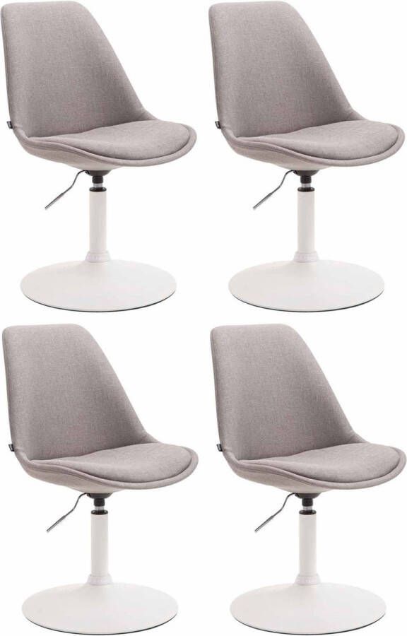 CLP Maverick Set van 4 Eetkamerstoelen Stof grijs wit