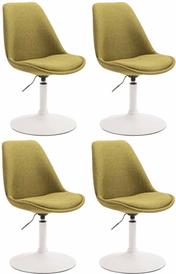 Clp Maverick Set van 4 Eetkamerstoelen Stof groen wit