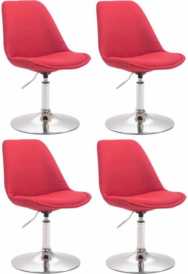 CLP Set van 4 eetkamerstoelen Maverick Chroom frame Stof