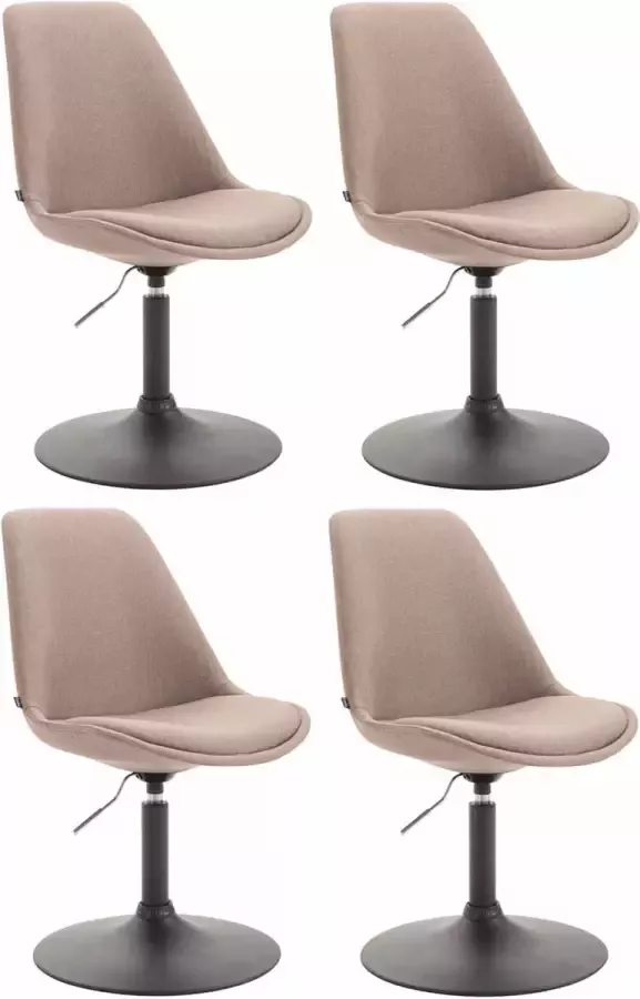 CLP Set van 4 eetkamerstoelen Maverick Zwart frame Stof