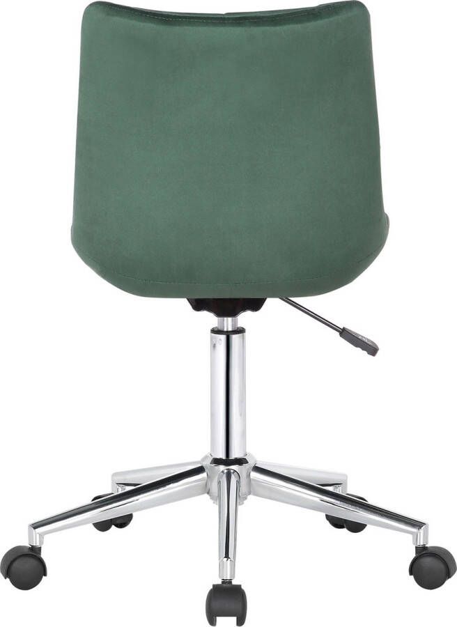 CLP Medford Bureaustoel Ergonomisch Zonder armleuningen Voor volwassenen Velvet Fluweel groen - Foto 3