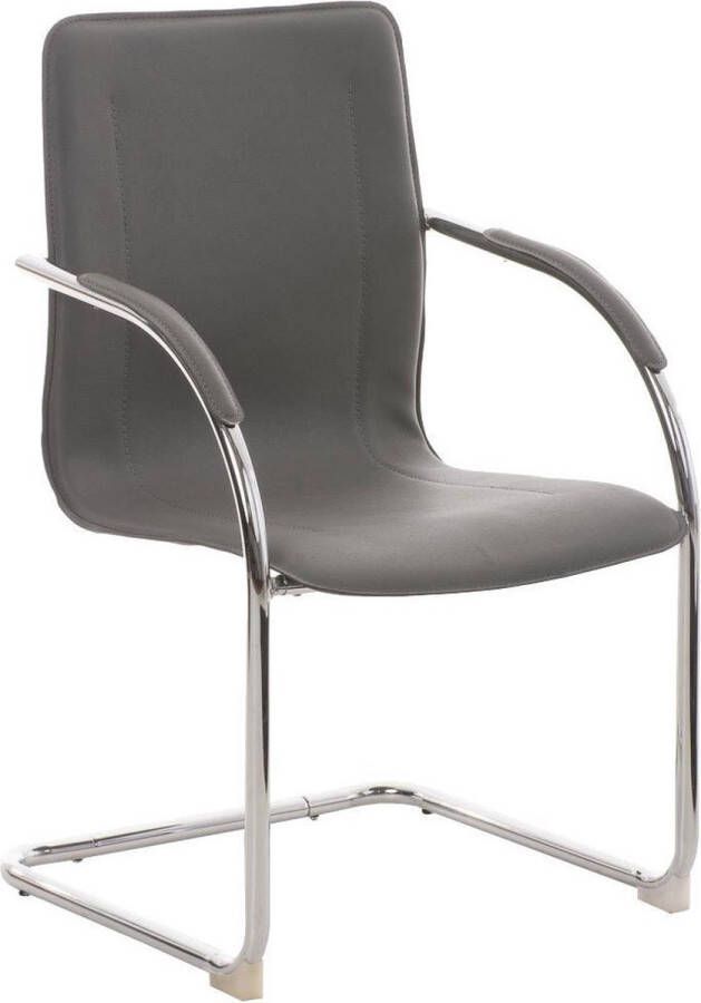 Clp Melina Eetkamerstoel Bezoekersstoel Vergaderstoel Met armleuning Kunstleer grijs