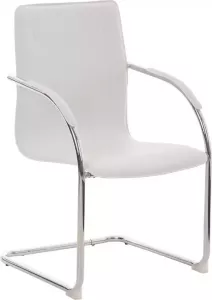 Clp Melina Eetkamerstoel Bezoekersstoel Vergaderstoel Met armleuning Kunstleer wit