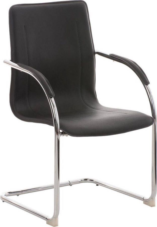 Clp Melina Eetkamerstoel Bezoekersstoel Vergaderstoel Met armleuning Kunstleer zwart