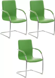 Clp Melina Set van 3 eetkamerstoelen Kunstleer groen