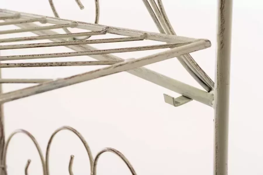 CLP Mia Plantenrek buiten binnen Plantentrap inklapbaar- Bloemenrek Plantenetagere Plantenladder Vier Etages antiek creme