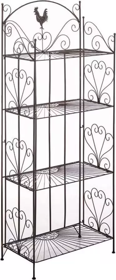 CLP Mia Plantenrek buiten binnen Plantentrap inklapbaar- Bloemenrek Plantenetagere Plantenladder Vier Etages bronzen