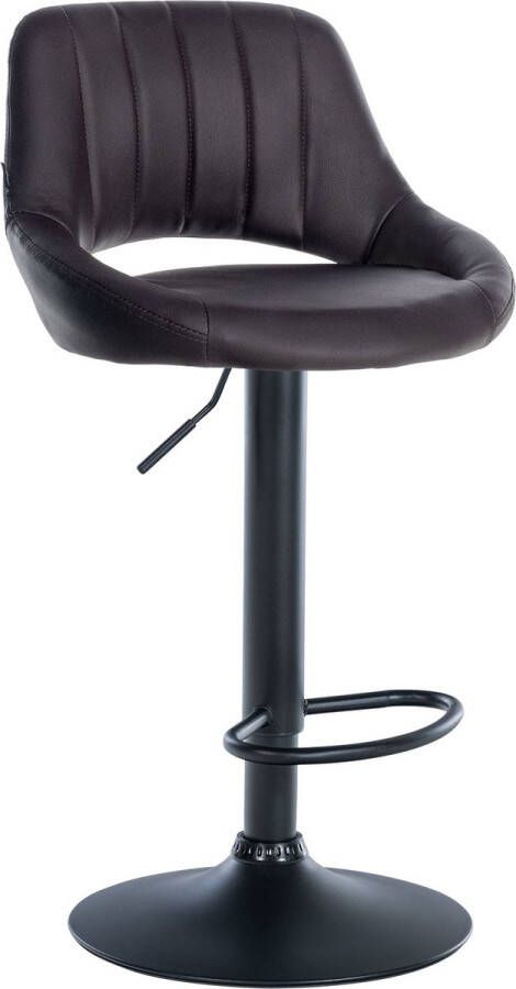 CLP Milet Barkruk Met rugleuning Verstelbaar Kunstleer bruin zwart