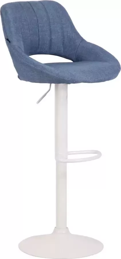Clp Milet Barkruk Met rugleuning Verstelbaar Stof blauw wit