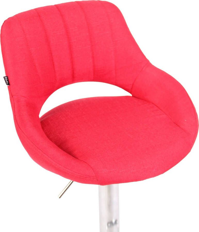 Clp Milet Barkruk Met rugleuning Verstelbaar Stof rood chroom