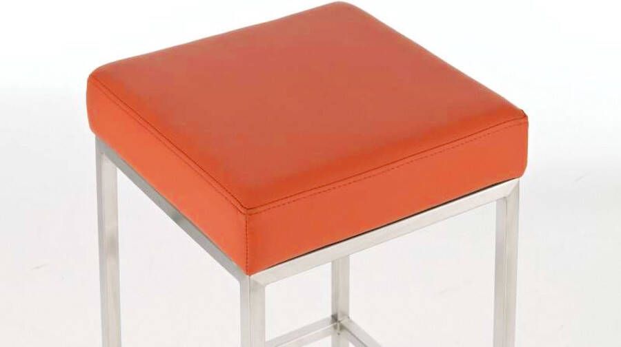 Clp Montreal 80 Barkruk Voetsteun Kunstleer oranje roestvrij staal