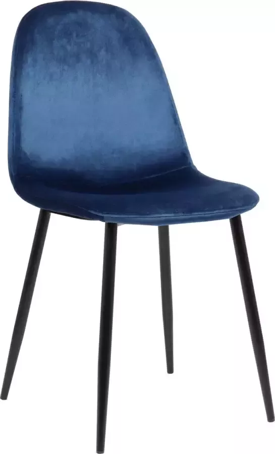 Clp Napier Eetkamerstoel Modern Design Zonder armleuning Metalen Onderstel Comfortabele Rugleuning Max. 150 kg Fluweel blauw