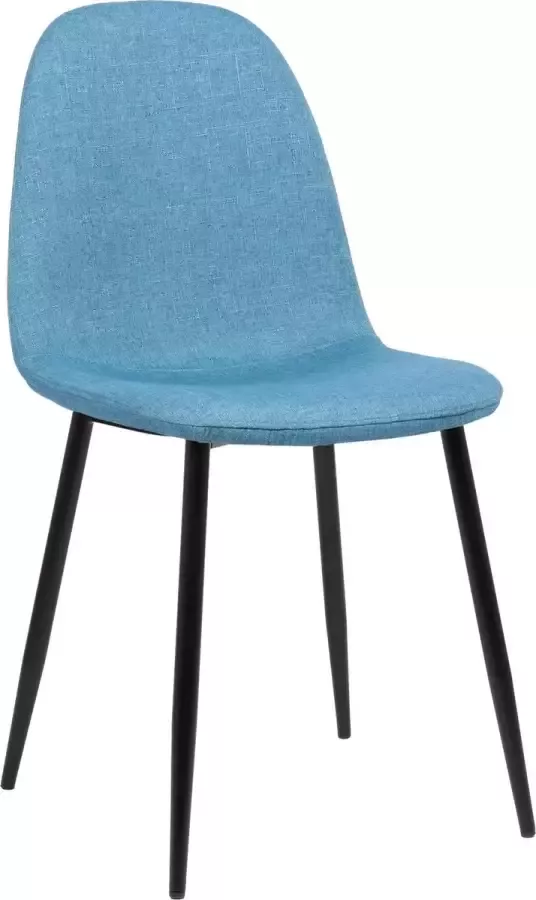 Clp Napier Eetkamerstoel Modern Design Zonder armleuning Metalen Onderstel Comfortabele Rugleuning Max. 150 kg Stof blauw - Foto 1