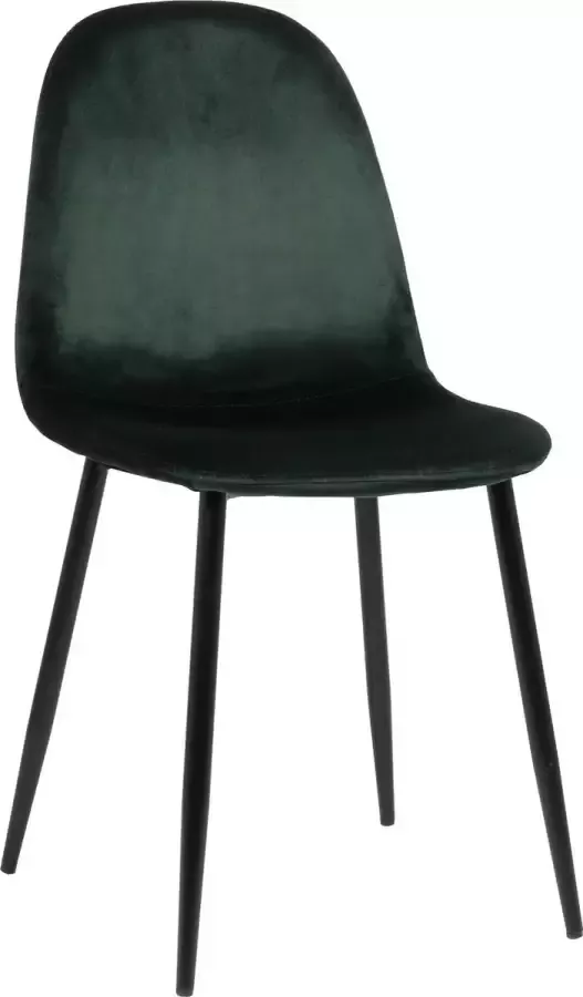 Clp Napier Eetkamerstoel Modern Design Zonder armleuning Metalen Onderstel Comfortabele Rugleuning Max. 150 kg Fluweel groen
