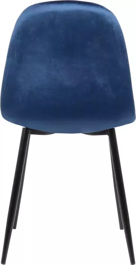 Clp Napier Set van 4 eetkamerstoelen Zonder armleuning blauw Fluweel - Foto 2